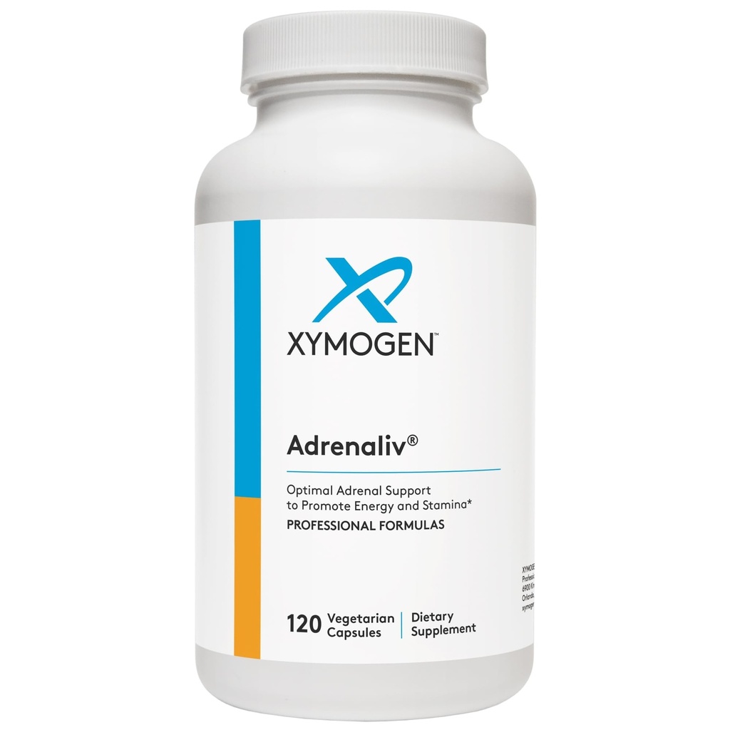 XYMOGEN Adrenaliv - ストレスに対する体の応答を促進するためのAdrenalサポートサプリメント, エネルギーとスタミナを促進 - Rhodiola Rosea, Eleuthero, Adrenal Complex, リコリス, ビタミンB6 (120カプセル)