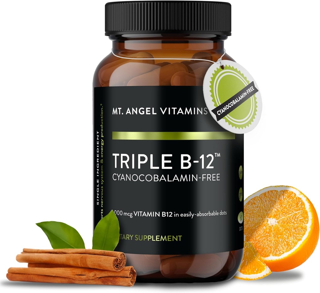 天使のビタミン - トリプル B-12 の点 | 速い分解の点、Methylcobalamin、Adenosylcobalamin のブレンド及び Hydroxocobalamin、サポート エネルギーおよび神経系の健康– 60 点