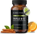 天使のビタミン - トリプル B-12 の点 | 速い分解の点、Methylcobalamin、Adenosylcobalamin のブレンド及び Hydroxocobalamin、サポート エネルギーおよび神経系の健康– 60 点