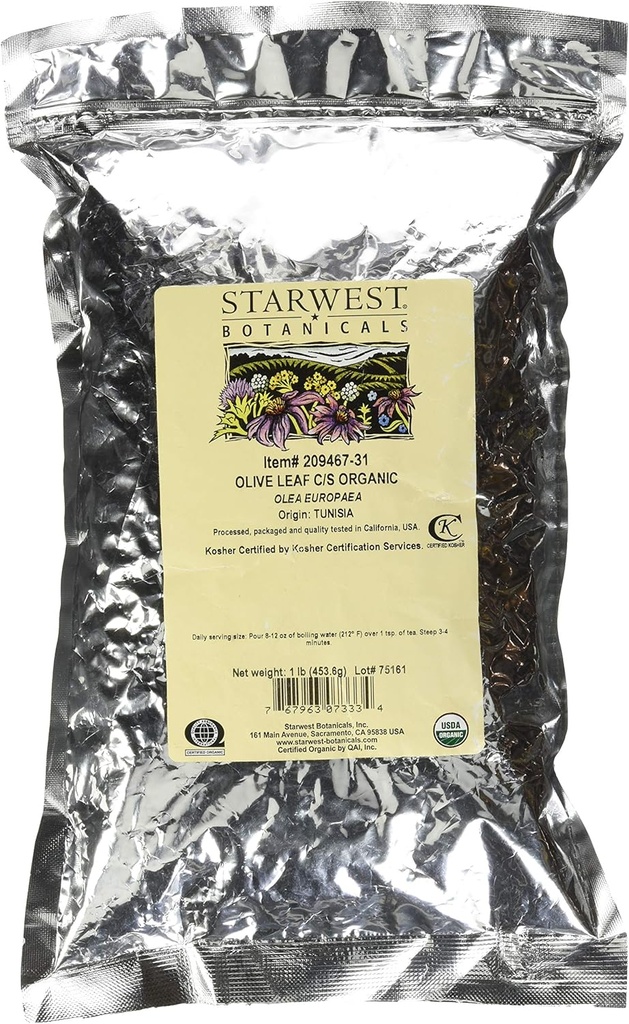 Starwest Botanicals オリーブ リーフ カット - シフト, 1 ポンド