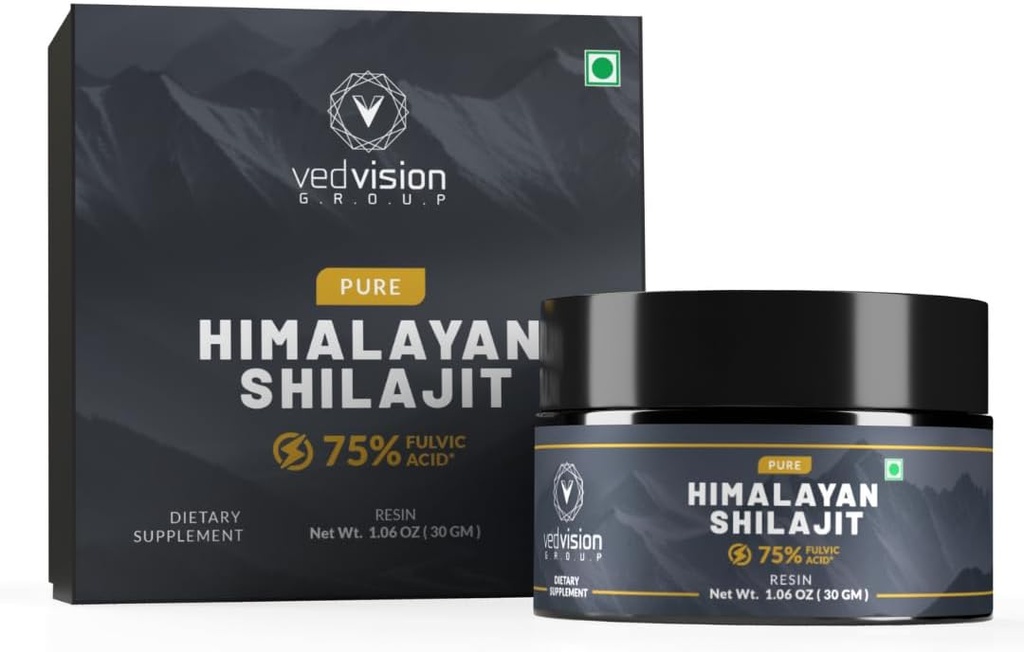 Pure Himalayan Shilajit Resin, 400mg A Grade High Potency with 75%+ Fulvic Acid & 85+ Trace Minerals, Pure Shilajit for Men & Women - with Lab Test Report - 75 Servings