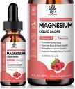 Calm Magnesium Liquid Drop with Magnesium Glycinate, Citrate, Oxide & Taurate for Bone, Heart, Muscle, Immune, Energy, Sleep & Digestion, High Absorption, Sugar-Free, Raspberry Flavor,2 Fl Oz
