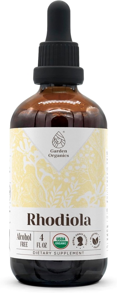 Rhodiola USDA Organic | Alcohol-Free Extract, Organic Herbal Drops, Supplement | Tincture Made from 100% Certified Organic Rhodiola (Rhodiola Rosea) Dried Root 4 oz