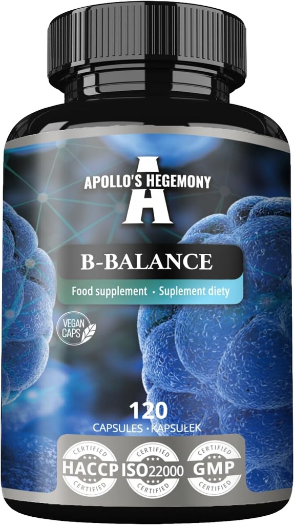 APOLLO'S HEGEMONY Bバランス 120 ビーガンカプセル - ビタミンB複合体はビタミンB1、B2、B6、B12、葉酸とその他 - 4ヶ月の供給 - サポート全体的な健康