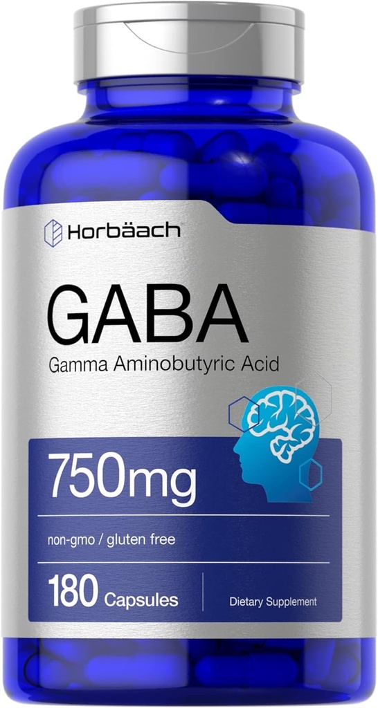 ホアハチ GABA 750mg | 180 パウダーカプセル | ガンマ アミノ酪酸サプリメント | 非GMO、グルテンフリー