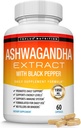 有機Ashwagandhaの根の粉は黒いコショウのエキスが付いている1950のMgを錠剤にします - 純粋で自然なAshwagandhaの補足、人の女性、60のカプセルのためのサポート エネルギー