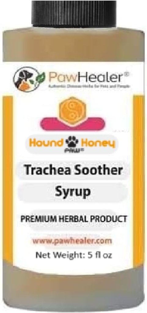 PawHealer® ハウンドハニー:Trachea Soother Syrup - 150 ml (5 fl oz) - Collapsed Trachea の症状のための自然な草の治療 - 味良い - Administer に簡単