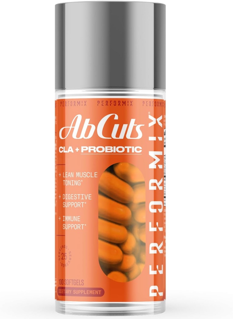 PERFORMIX - アブカットCLA +プロバイオティクス - フィットネスゴール - リーンマッスル成長と腸の健康をサポート - エネルギーと耐久性 - 消化の健康ウェルネス - 女性&男性 - 100ソフトジェル