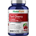 NusaPureオーガニックタルトチェリー20:1エキス、1000mg 20,000mg 200ベジーキャップ(Vegan、非GMO)バイオペリンに等価