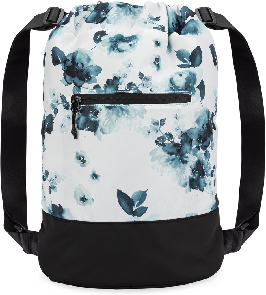 フレックス インチ ドローストリング ジム バッグ 女性用 グラフィック デザイン | 耐久性 軽量 ジム チンチ バッグ | ジム バッグ、旅行、一晩中 | テイル - 花