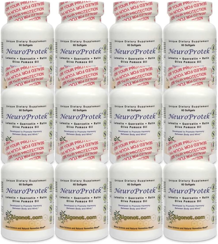 Algonot NeuroProtek 12 パック: オリーブのポムエース オイルを使用して唯一のリポソーム ルテリン製品. ルテリンの組み合わせ, クエルセチン & オリーブのポムエース油でルテイン (引き込み価格バンドル)