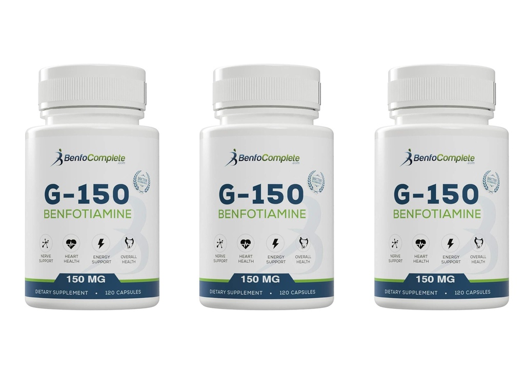 びんごとのBenfotiamine 150Mg 120のゼラチンのカプセル - 3本のびんのパック