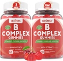 Vitamin B Complex Gummies, Vegan Vitamin B Gummies with 2000 mcg Methyl B12, Methyl Folate | Plus Choline + Inositol, Vitamin C + Zinc for Supports Energy, Mood, Immune, Healthy Hair, Skin - 120 Cts