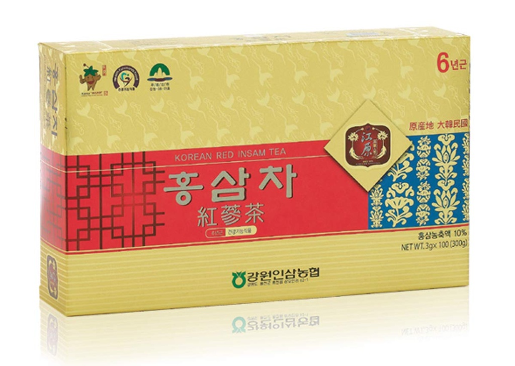[Gangwoninsam] 韓国赤銀茶 (3g x 100パケット) - 6歳韓国赤銀参、韓国保健食品、個別にパッケージ (100)