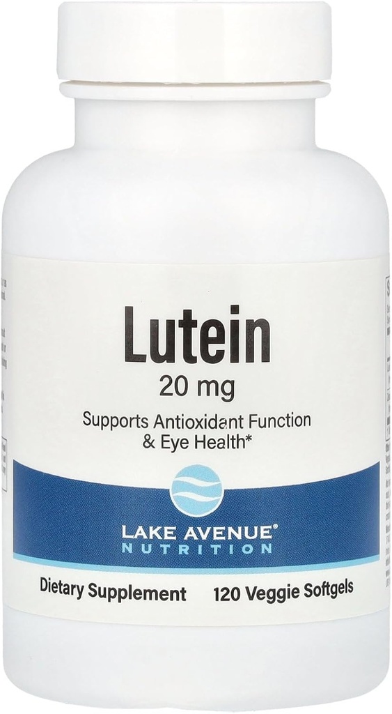 Lake Avenue Lutein - with Lutein & Zeaxanthin from Marigold Extract - Supports Antioxidant Activity & Eye Health - Vegetarian Friendly, Non-GMO - 20 mg - 120 Veggie Softgels