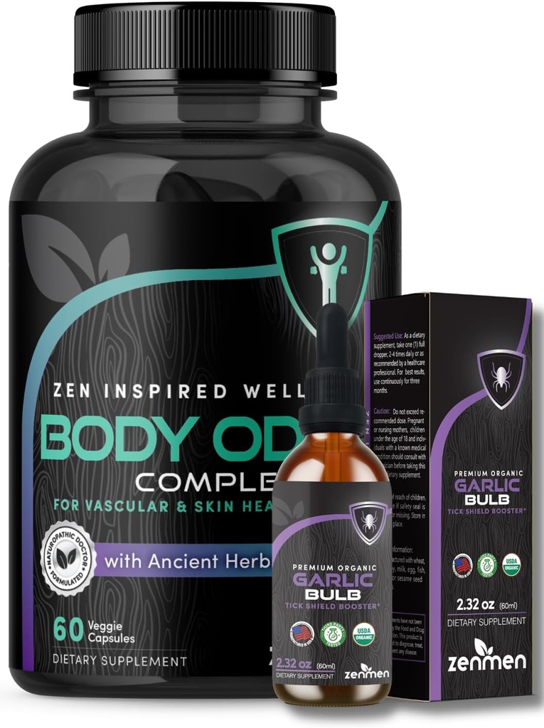 Zenmen Overall Wellness Bundle: Body Odor Supplement and Garlic Tincture Bundle