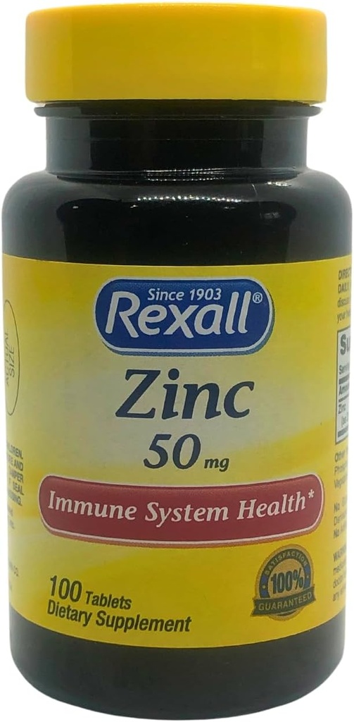 Rexall亜鉛50mg - 100のタブレット