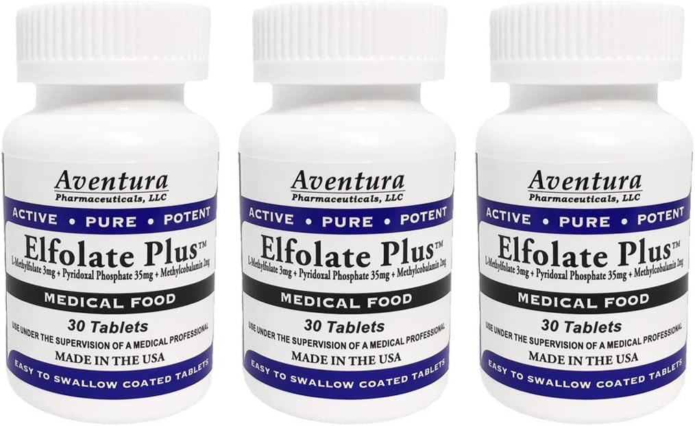 Plus® 3mg 3のパックL-Methylfolateメチルの葉酸塩のMethylfolateの医学の食糧補足の専門の強さの活動的な純粋なPotent 30のタブレット