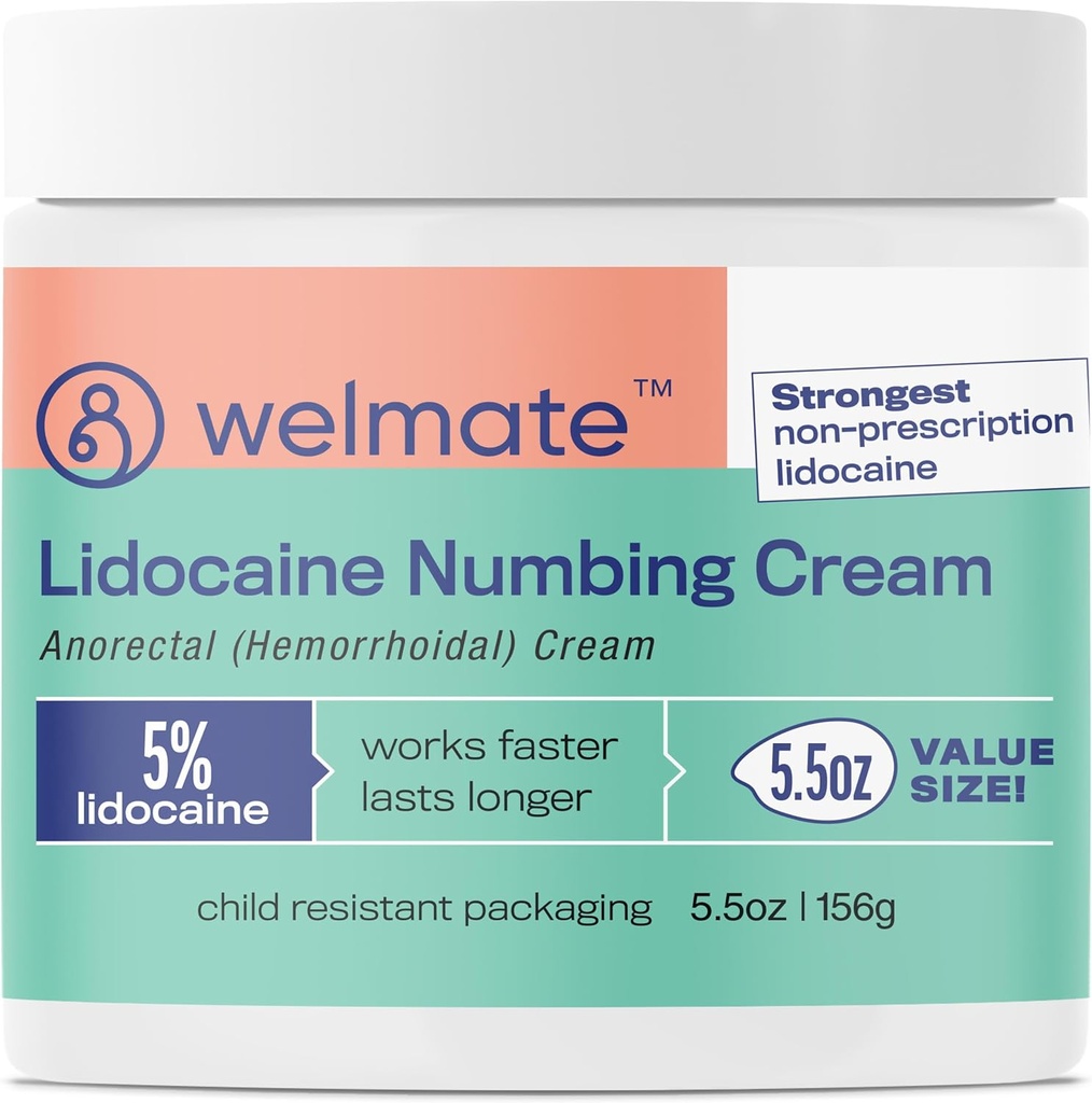 WELMATE 5%のリドカインの痔の救助のクリーム、最高の強さの昆虫のクリーム、5.5のoz