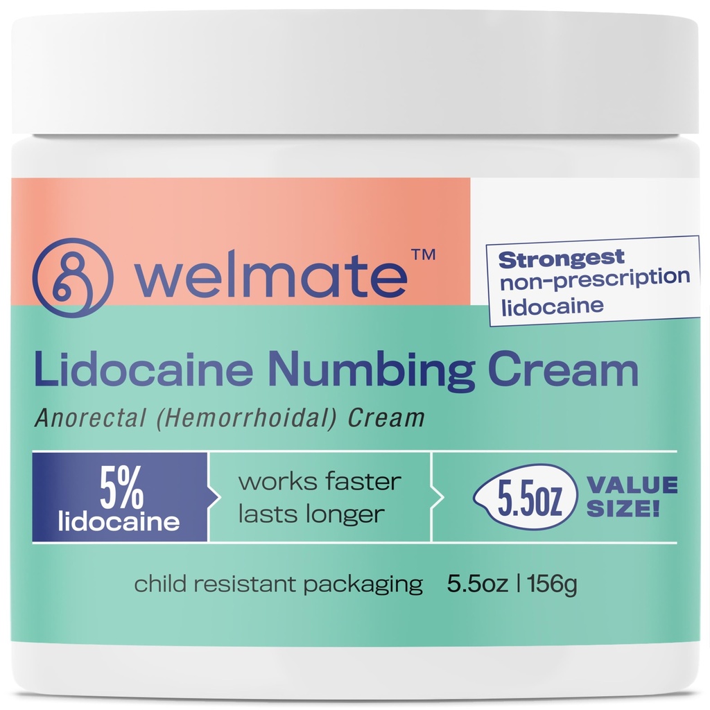 WELMATE 5%のリドカインの痔の救助のクリーム、最高の強さの昆虫のクリーム、5.5のoz