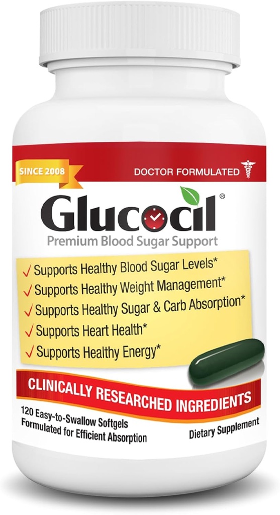 Glucocil - Softgels - プレミアム血糖サポート - 売り切れ2万本を超えるボトル - サポート 健康な血糖のための3つの本質-2008年以来、Berberine、Proprietary Mulberryの葉、および多くを使って