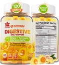 Ginger Chews Gummies for Nausea & Digestive Support, Stomach Relief, Sugar Free with Turmeric,Odorless Garlic, Quercetin, Vitamin D3,Digestive Supplements for Occasional Bloating & Gas, 2Pack