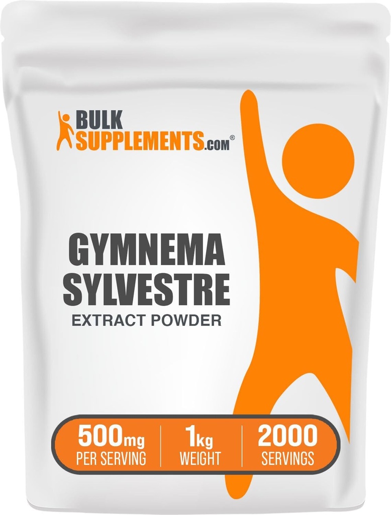 BulkSupplements.comジムネマエキスパウダー - ジムネマリーフ、ジムネマシルベストエキス - ジムネマパウダー、ハーブ、グルテンフリー - サービングあたり500mg、1kg(2.2ポンド)(パッケージ1)