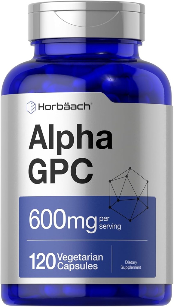 ホルバハチアルファGPC 600mg | 120カプセル | ベジタリアン・非GMO・グルテンフリーのコリンサプリメント | ヘルシーな記憶・焦点・明快さをサポート