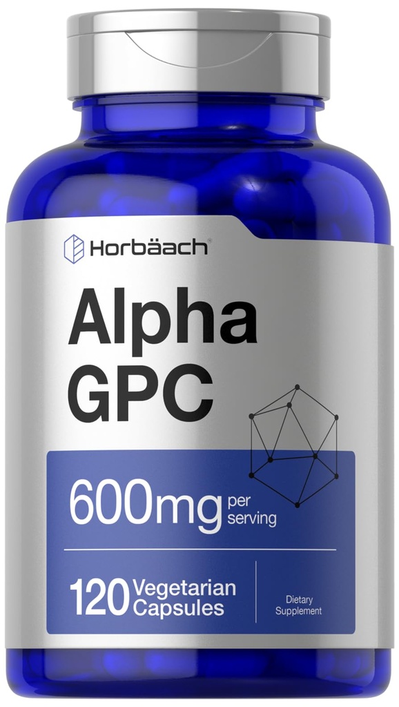 ホルバハチアルファGPC 600mg | 120カプセル | ベジタリアン・非GMO・グルテンフリーのコリンサプリメント | ヘルシーな記憶・焦点・明快さをサポート