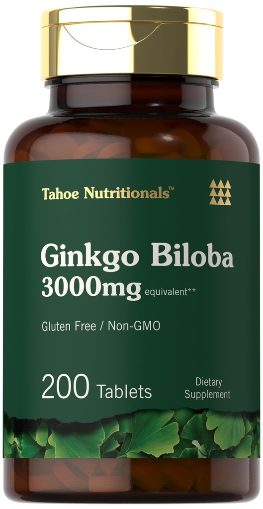 Carlyle Ginkgo Biloba 3000mg | 200 ベジタリアン向けタブレット | 特異的な強度 | ノンGMO グルテンフリーフォーミュラ | タホ栄養