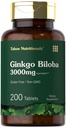 Carlyle Ginkgo Biloba 3000mg | 200 ベジタリアン向けタブレット | 特異的な強度 | ノンGMO グルテンフリーフォーミュラ | タホ栄養