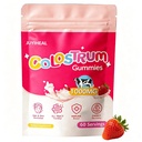 Colostrum Gummies、1000 mgの草のFedのColostrum Chews Colostrumの補足Gutの健康、毛の成長、美および免疫サポート、いちごの味60のサービング