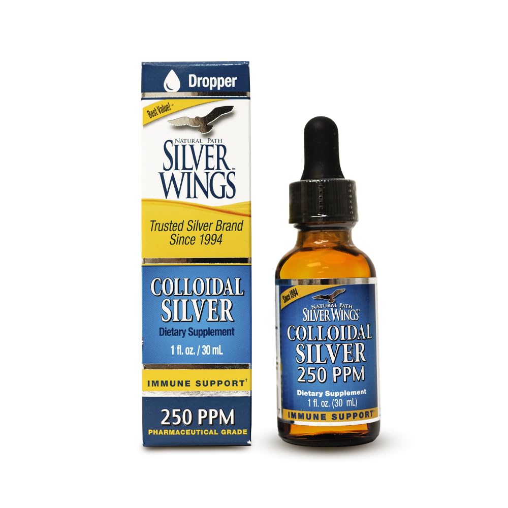 自然な道の銀製の翼のコロイド銀の液体-高められた免疫サポート補足- 250ppm (1250mcg) - 1ozの点滴器