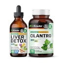 BIO KRAUTER Liver Detox Tincture 4 Fl. Oz. & Cilantro 100カプセル
