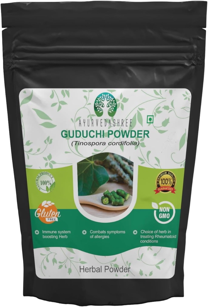 Guduchiの粉100 GmのIのGiloyの粉IのAyurvedicの草の免疫学サポートIは免疫システムI TinosporaのCordifoliaの粉I非GMO IのグルテンフリーI 100%の自然な支えます