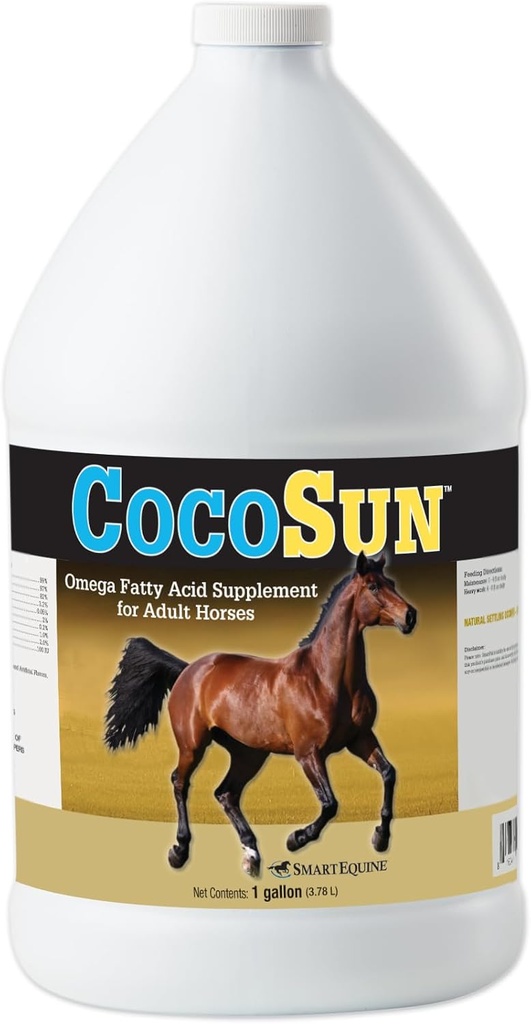 CocoSunTMオイルオメガホースサプリメント | オメガ3、6、9サプリメント 健康な肌と光沢のコートに最適 | 体重増加のための馬のサプリメント | 1ガロン