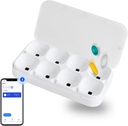 DEFIのスマートなPillbox、大きい、8スロット、丸薬のオルガナイザー、ポータブル、ブルートゥースの使いやすい、警報、音及びライト、毎日、ビタミン、補足のための密集した薬のホールダー、自由なReminderのapp。