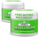 Miracle Nerve Cream - 最大強度 - Neuropathy Discomfort救済のためのターメリックとアルニカブレンド - MSM、B6、Eで作られた足&手のフォーミュラ - 2パック