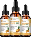 M inch (3 Pack) Magnesium Glycinate Drops - Magnesium Liquid Supplement 1000mg with Fiber Bromelain Vitamin B,C,D - 98% Absorption Than Pills Gummies