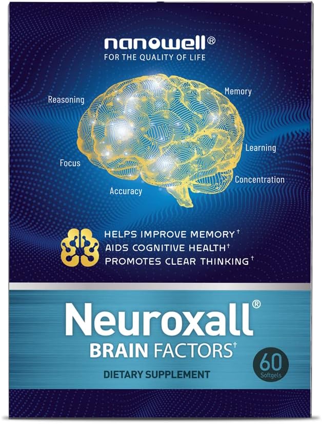 NANOWELLのNeuroxallの脳の要因-ビタミンB6、Astaxanthin、GinkgoのBilobaのエキス及びPhosphatidylserineとの認知サポート-頭脳の健康、記憶及び焦点- 60のSoftgelsを後押しします