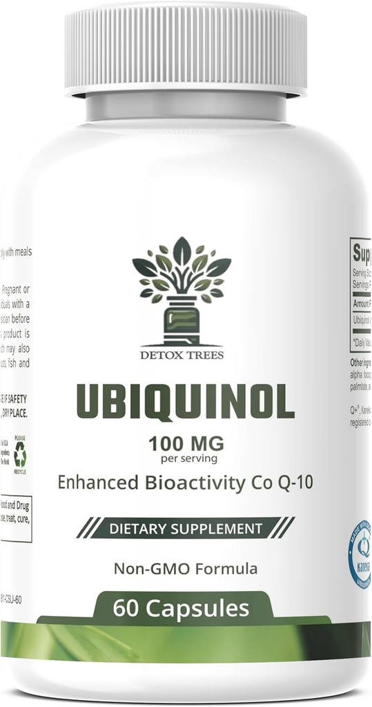 Ubiquinol CoQ10 100mg - 高められたBioavailabilityの吸着の補足-非GMOの心の健康及び心血管サポート、60のカプセルのためのグルテンフリー