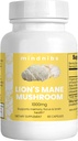 有機ライオンのマネのきのこのカプセル1000mg - 認知サポート、神経保護のNootropics、60のビーガン帽子