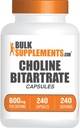 BulkSupplements.comコリンBitartrateカプセル - コリンL-Bitartrate - コリン600mg、サービングあたりの2カプセル、240カプセル(パッケージ1)