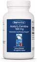 Allergy Research Group Acetyl-L-Carnitine 500mg Supplement - Metabolism and Energy Support, ALC, Free Form Amino Acid, Vegetarian Capsules - 100 Count