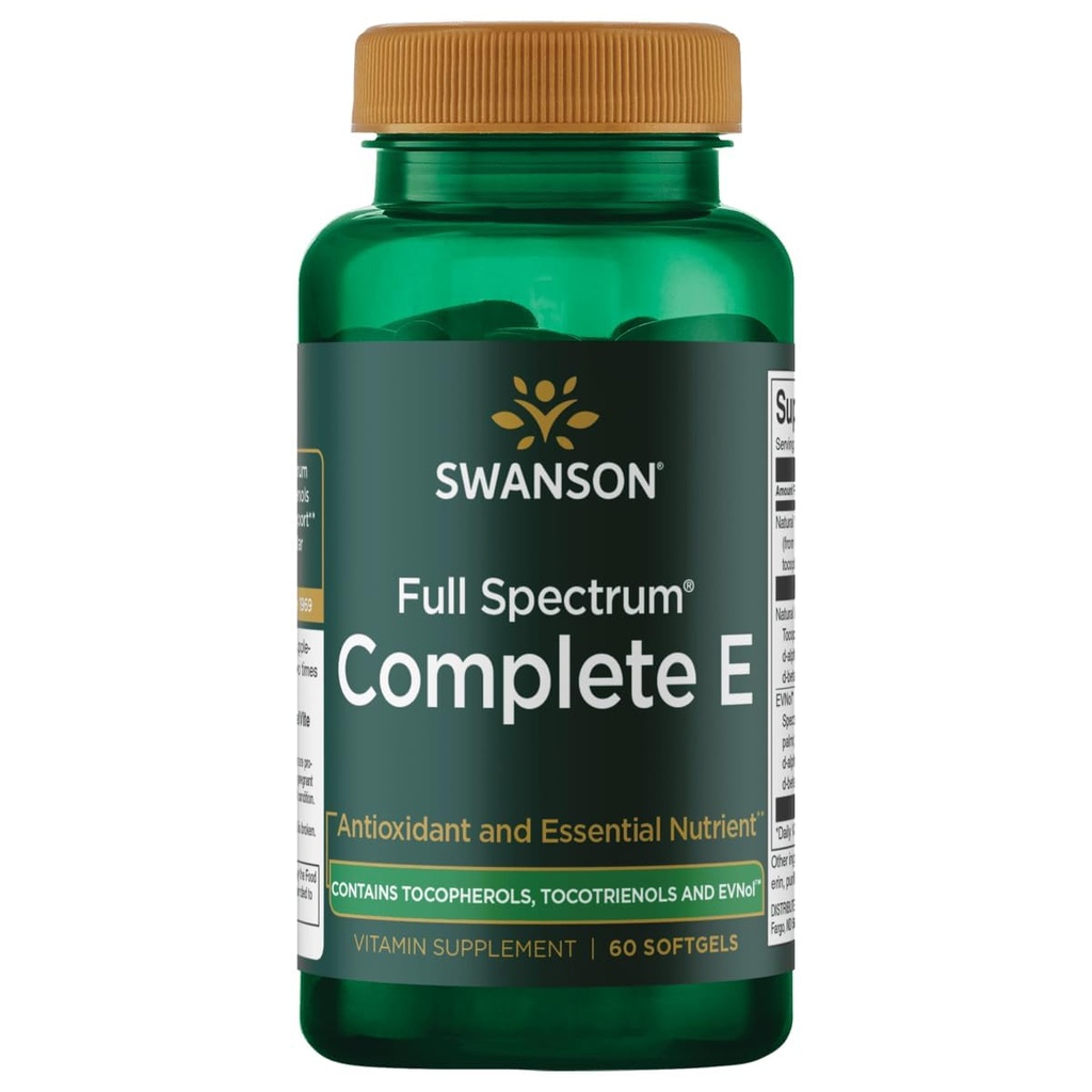 TocotrienolsとSwansonフルスペクトラムビタミンE - 心臓の健康と細胞の健康サポートを促進 - 全体的なウェルネスのための自然なサプリメント - (60 Softgels)