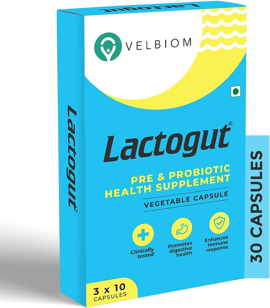Lactogutのプロバイオティクスは免疫および消化の健康、腸の健康の多緊張およびSite-Specificの前プロバイオティクスの方式のIbsおよびIbd - 30のカプセルの助けを補います