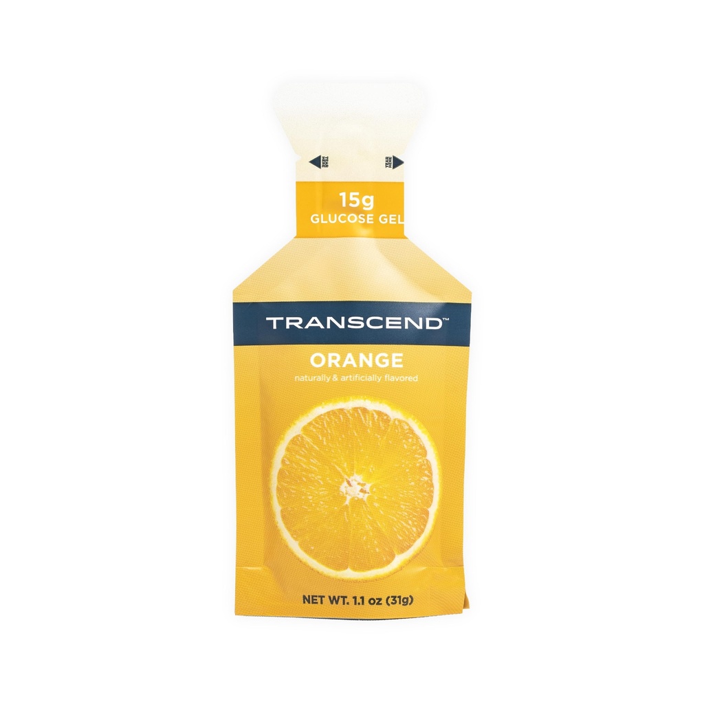 Transcend Foods Orange Gel (1.1 oz、24 のパック) Fast-Acting Carb Gel Orange Flavor – カフェインフリー、グルテンフリー