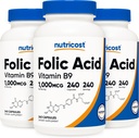 Nutricost Folic Acid (Vitamin B9) 1000 mcg, 240 Capsules (3 Bottles)