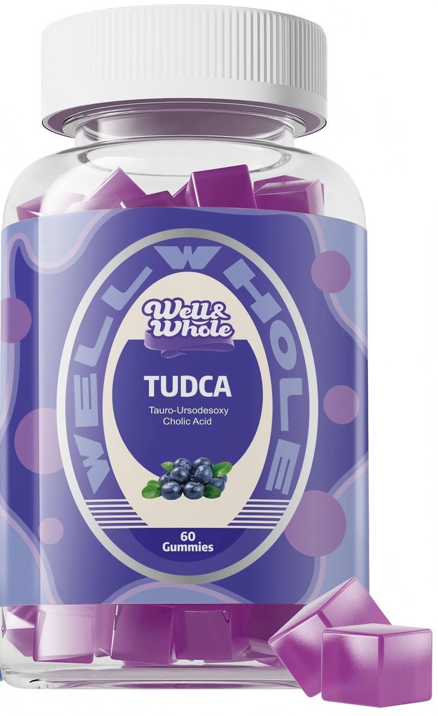 Well&Whole Bile Salts Supplement TUDCA Gummies 1000mg + Milk Thistle 500mg - Clinically Studied Liver Support for Detox & Digestion - Vegan, Non-GMO - 60 Count​s