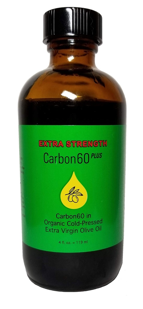Carbon60プラス余分な強度カーボン60オリーブオイル4オンス(119 ML)溶剤フリーリサーチグレードC60 Lipofullereneカーボン60plus.com
